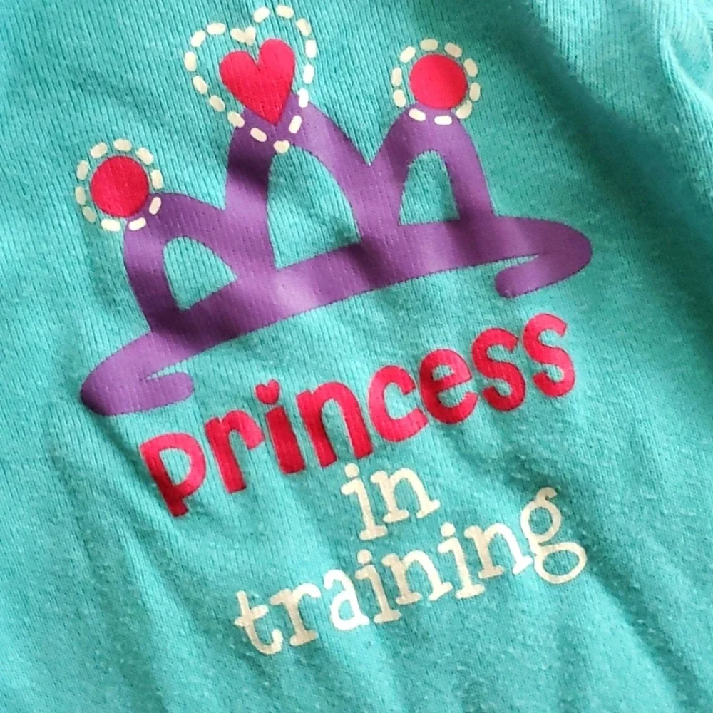 Gerber Girls Princess in Training Turquoise Onesie and Purple‎ Crown Hat 3-6M